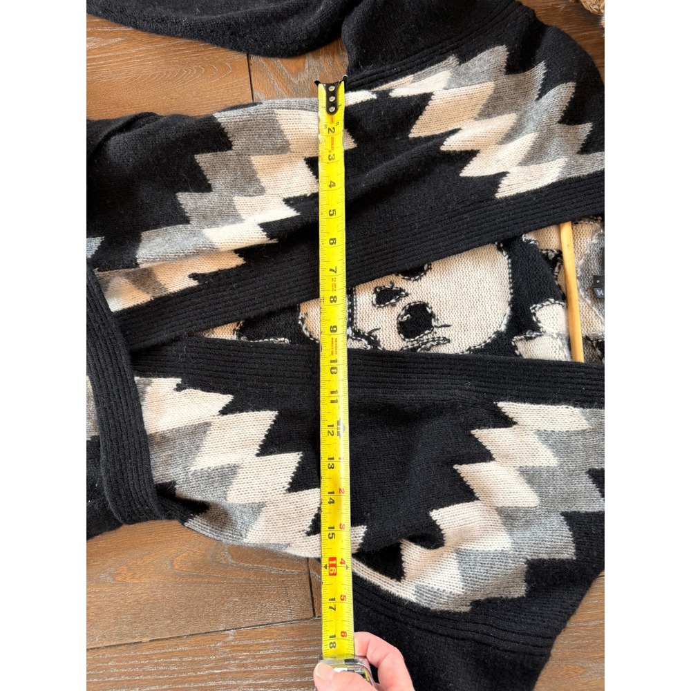 Skull Cashmere Belted Cardigan Womens Black Small Wool Blend Skull Back‎ Sweater - Picture 7 of 8